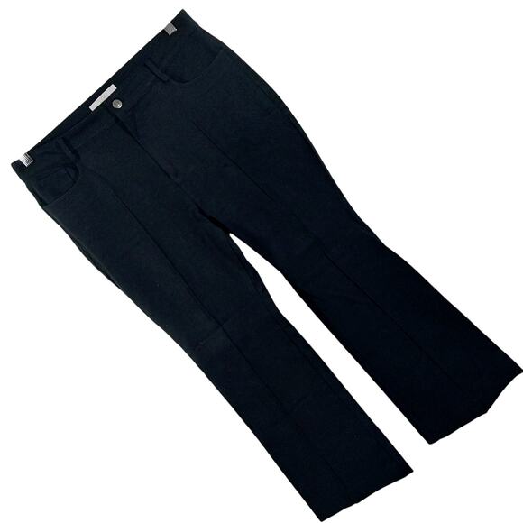 LOFT! RICH BLACK STRETCH 5 POCKET, CENTER LEG SEAM, FLARED PANTS, SLACKS! SZ 14P - Picture 10 of 10
